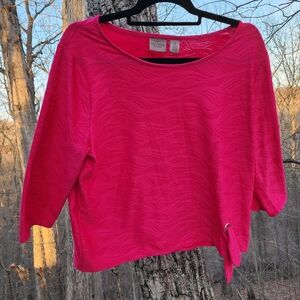 Chico's Easywear Vibrant Pink Textured Top
